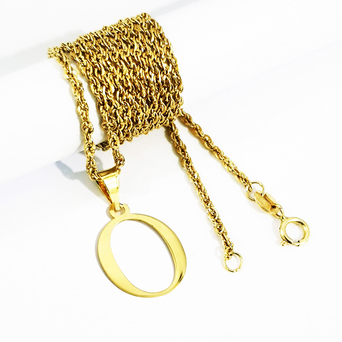 18K Pure Gold Letter O Design Necklace | Necklace | 18K Gold Jewelry