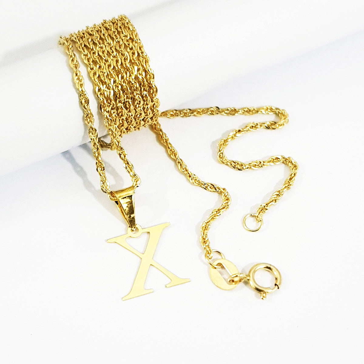 18K Pure Gold Letter X Design Necklace | Necklace | 18K Gold Jewelry