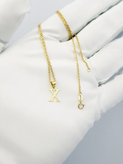 18K Pure Gold Letter X Design Necklace | Necklace | 18K Gold Jewelry