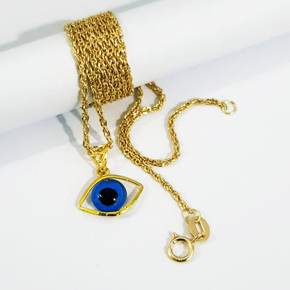18K Solid Gold Eye Design Necklace | Gold | 18K Gold Jewelry