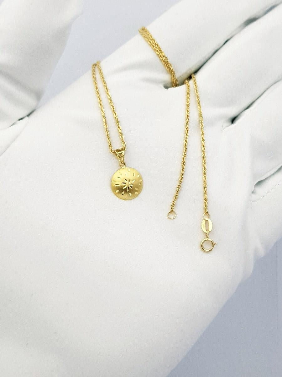 18K Pure Gold Round Design Necklace | Necklace | 18K Gold Jewelry