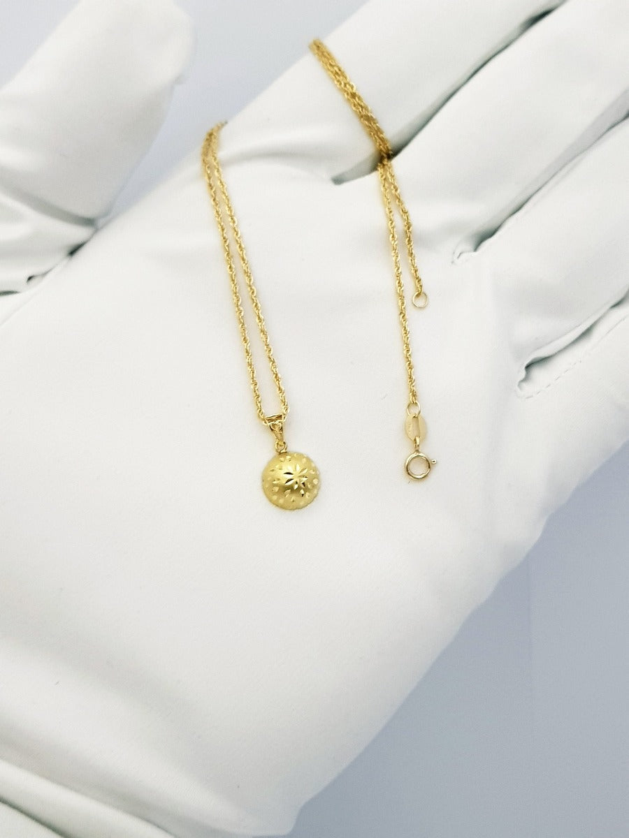 18K Pure Gold Round Necklace | Necklace | 18K Gold Jewelry