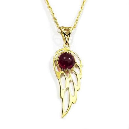 18K Pure Gold Wings Stone Necklace | Necklace | 18K Gold Jewelry