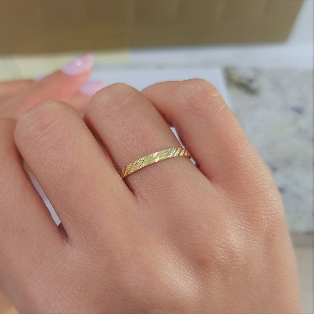 18K Pure Gold Couple Ring