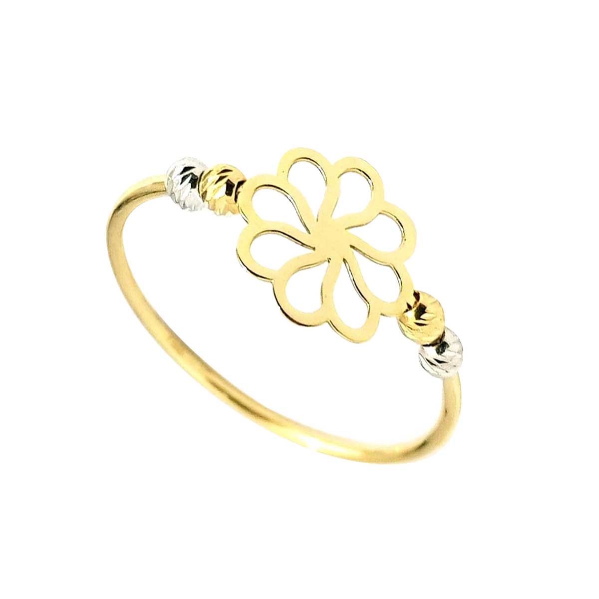 18K Pure Gold Flower Ring