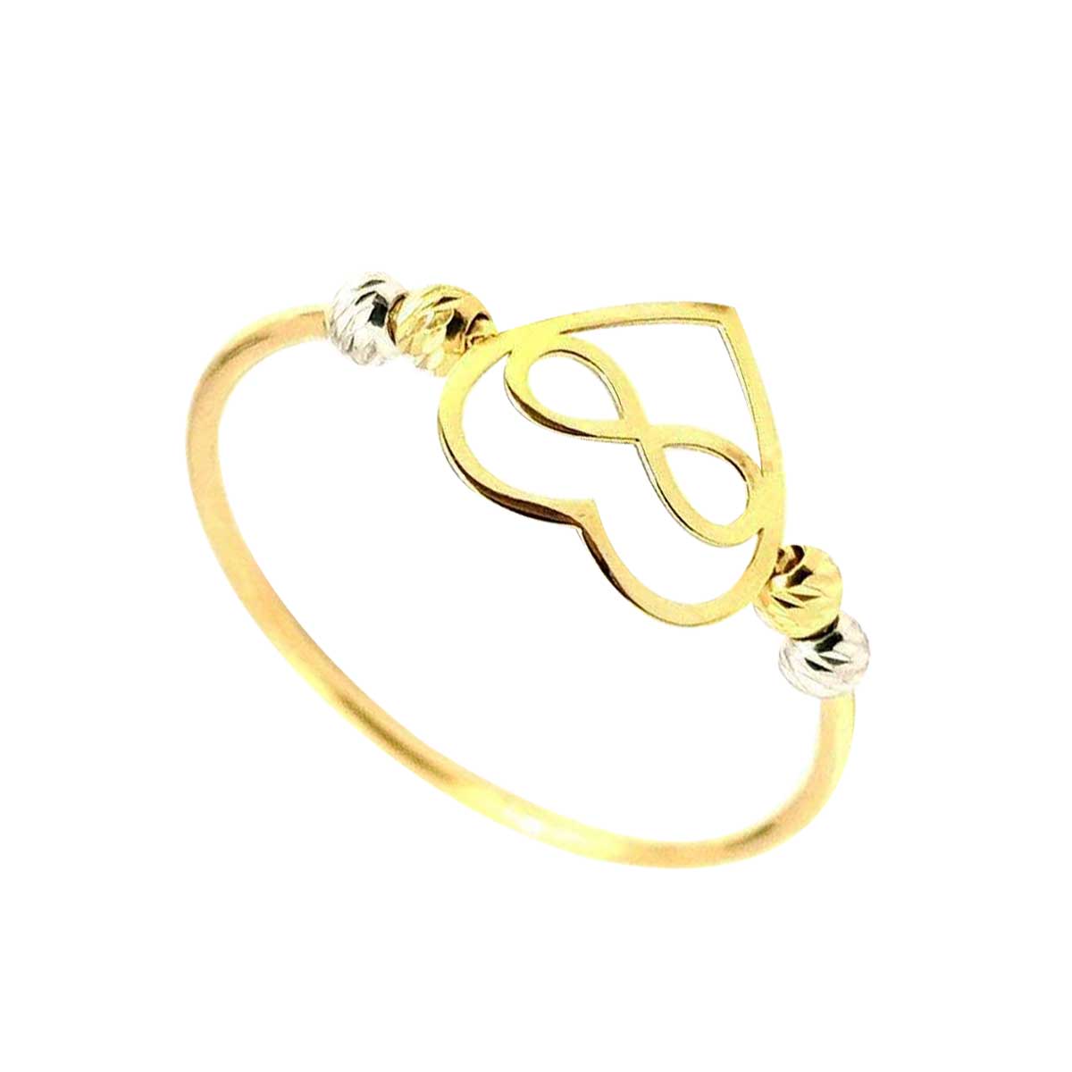 18K Pure Gold Heart Infinity Ring | Ring | 18K Gold Jewelry
