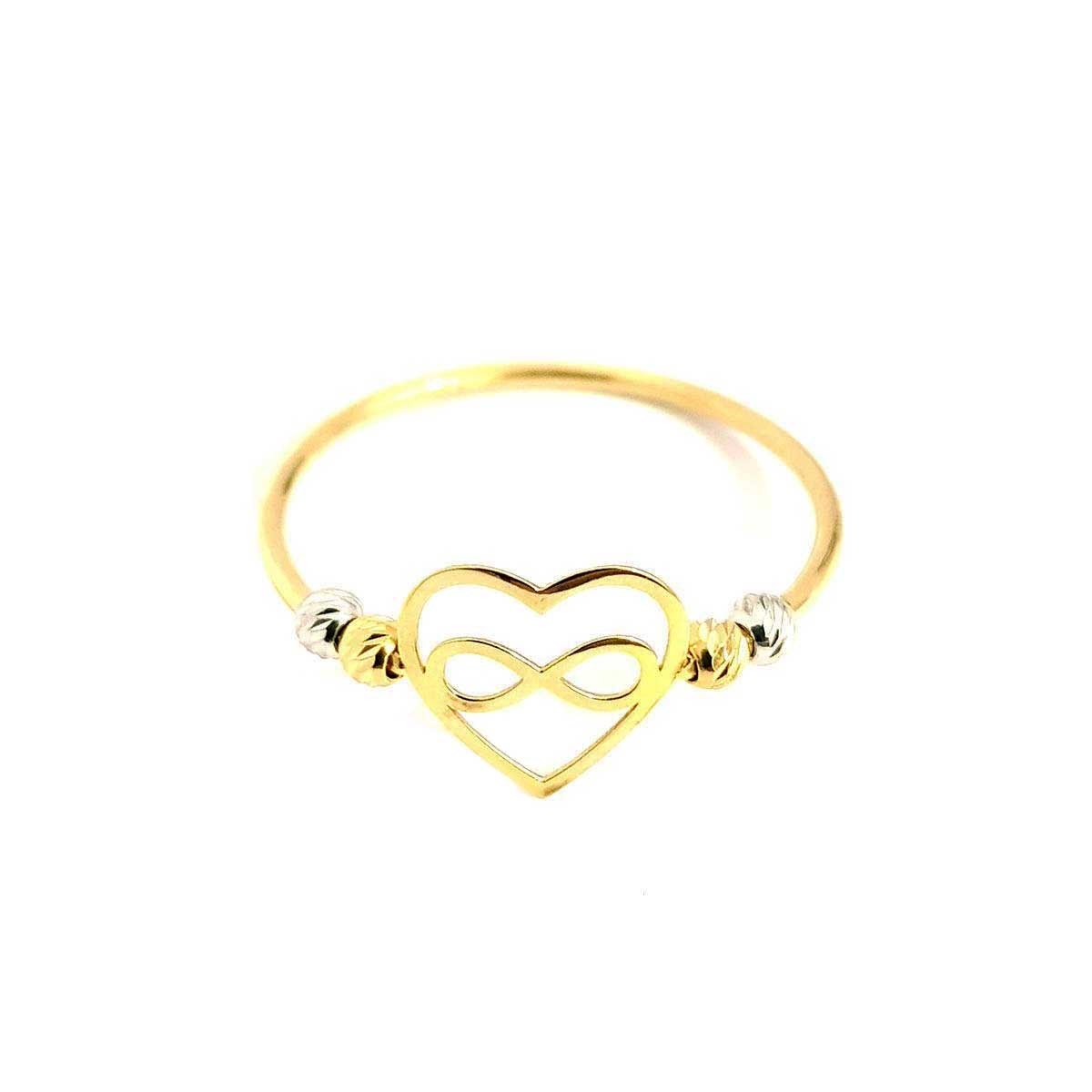 18K Pure Gold Heart Infinity Ring | Ring | 18K Gold Jewelry