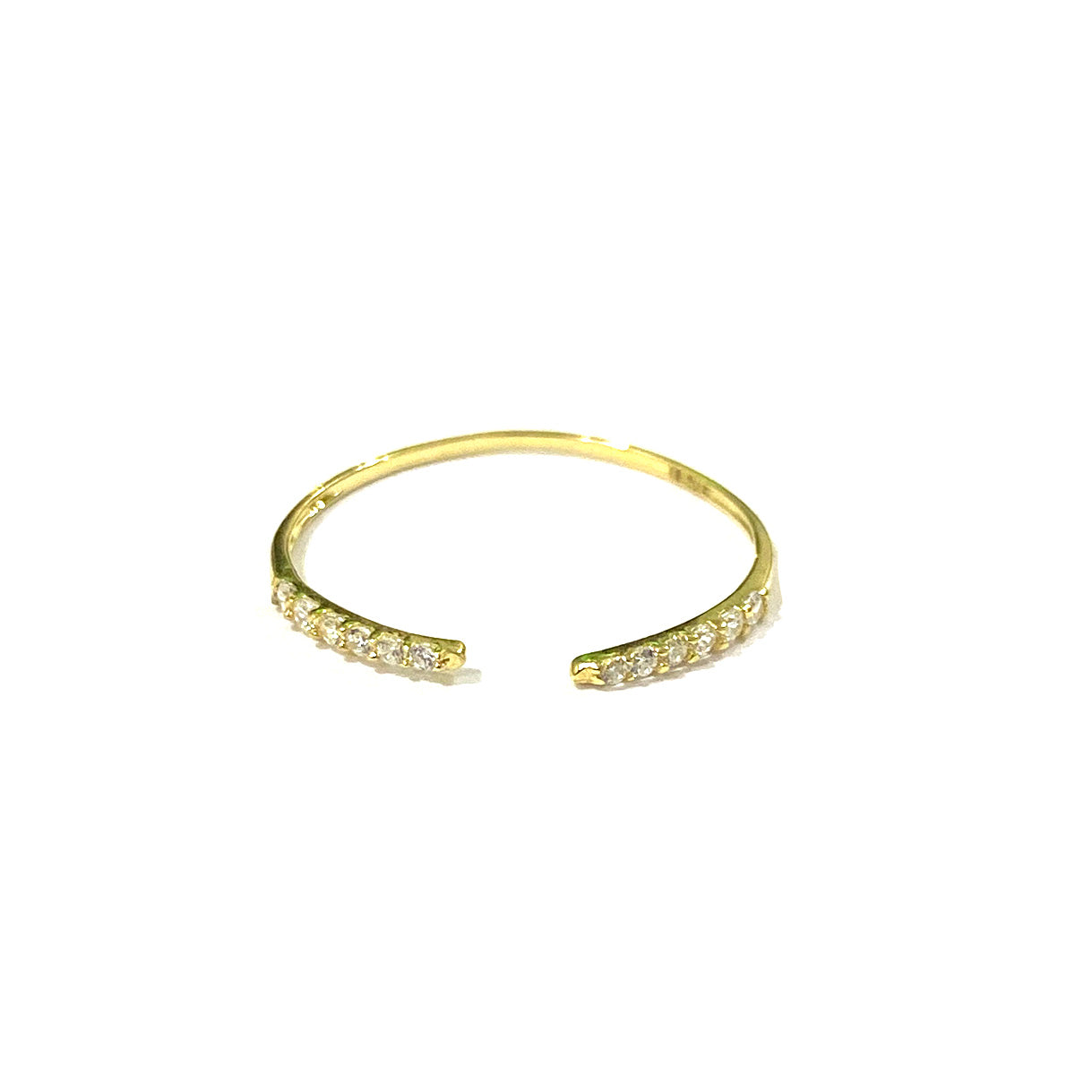 18K Pure Gold Elegant Design w/ Zircon Stone Ring | Ring | 18K Gold Jewelry
