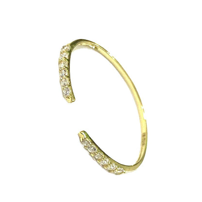 18K Solid Gold Elegant Design w/ Zircon Stone