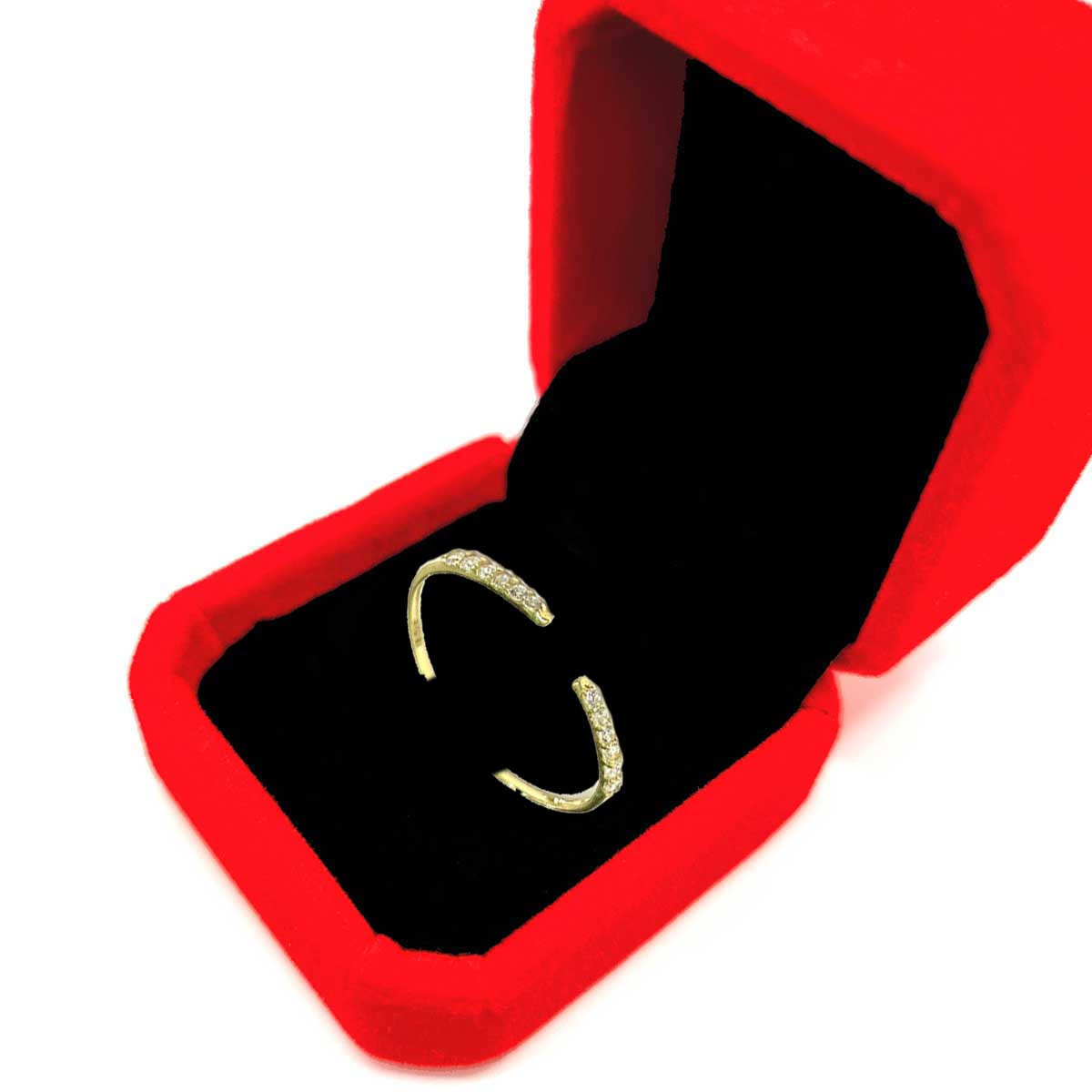 18K Pure Gold Elegant Design w/ Zircon Stone Ring | Ring | 18K Gold Jewelry