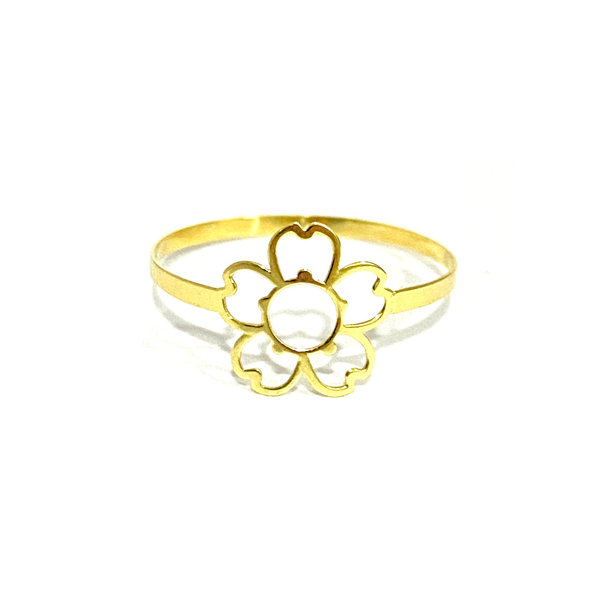 18K Pure Gold Elegant Flower Design Ring