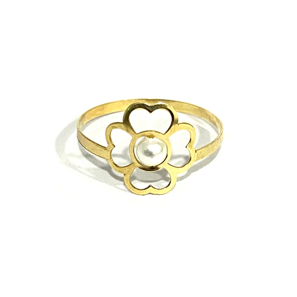 18K Pure Gold Elegant Flower w/ Zircon Stone Design Ring | Ring | 18K Gold Jewelry