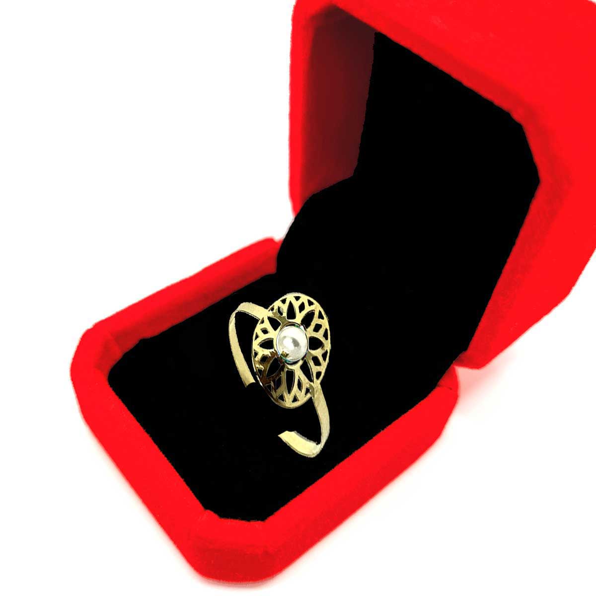 18K Pure Gold Elegant Flower w/ Zircon Stone Design Ring | Ring | 18K Gold Jewelry