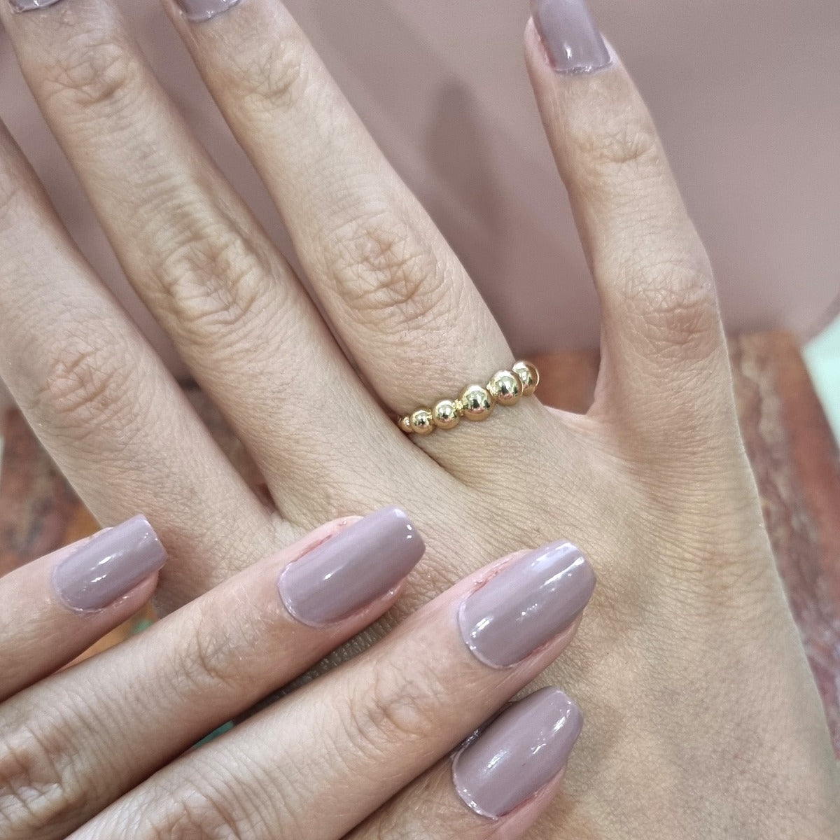 18 Karat Gold Bubble Ring