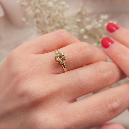 18K Pure Gold Love Knot Design Ring