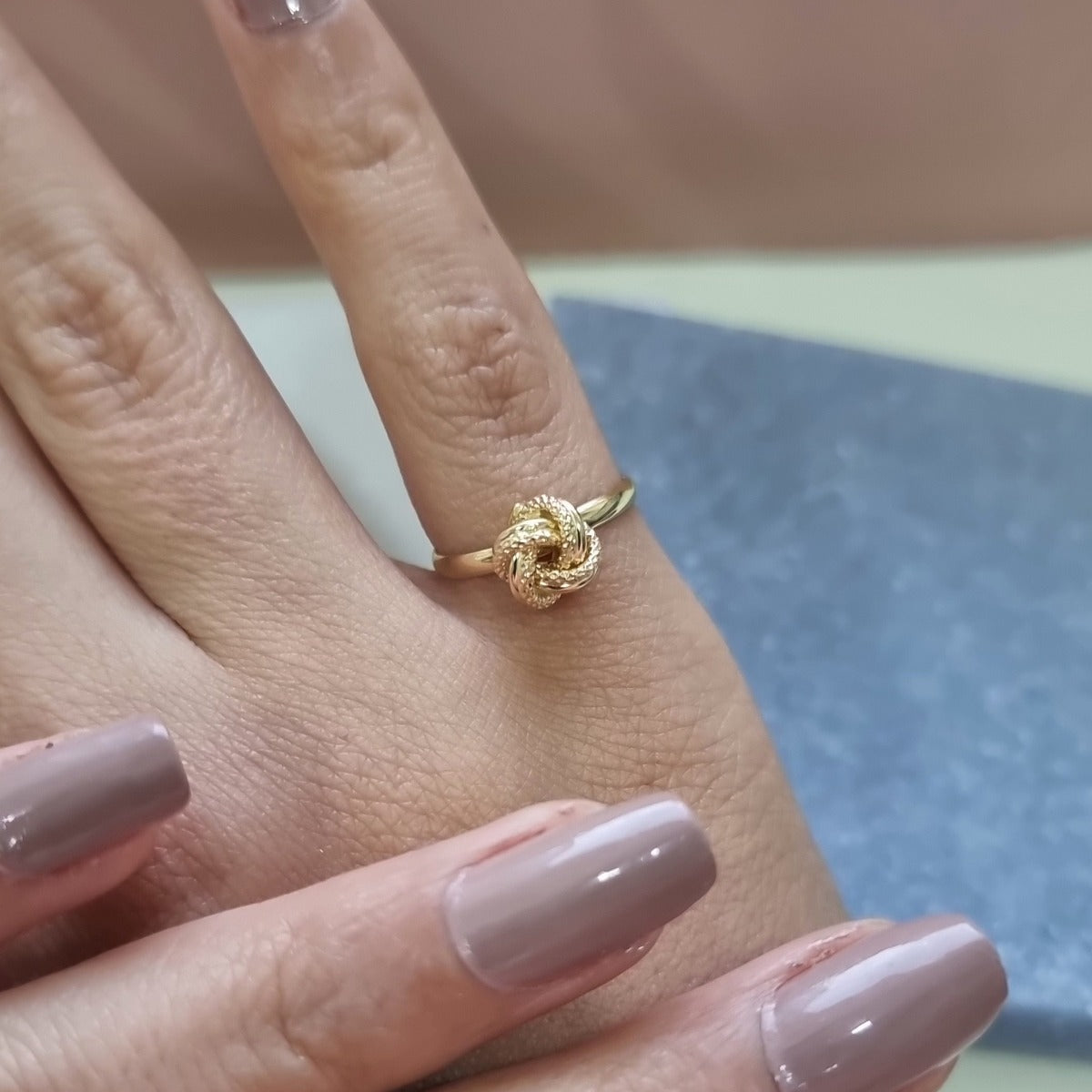 18K Pure Gold Love Knot Design Ring