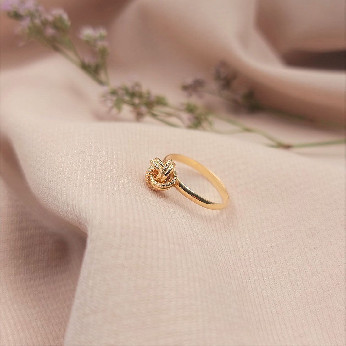 18K Pure Gold Love Knot Design Ring