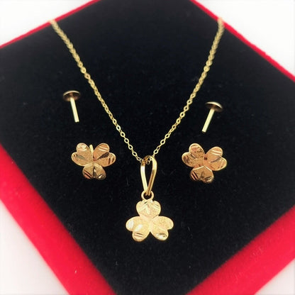 18K Pure Gold Screw Design Jewelry Set | Jewelry Set | 18K Gold Jewelry