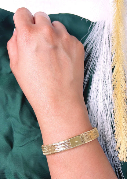 18K Pure Gold Elastic Bangle