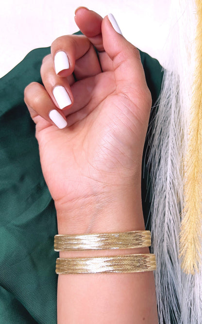 18K Pure Gold Elastic Bangle