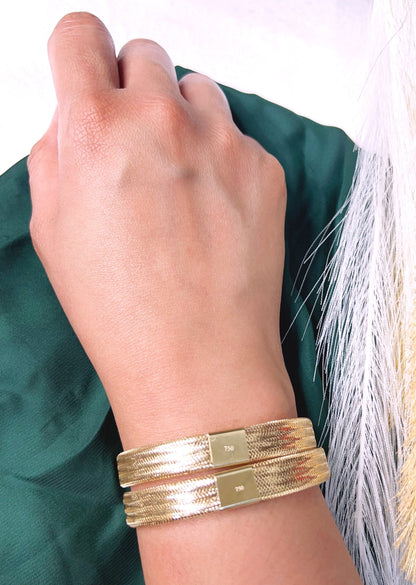 18K Pure Gold Elastic Bangle