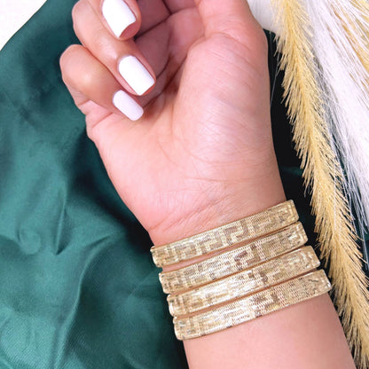 18K Pure Gold Elastic Bangle