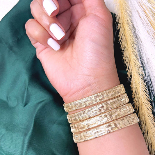 18K Pure Gold Elastic Bangle