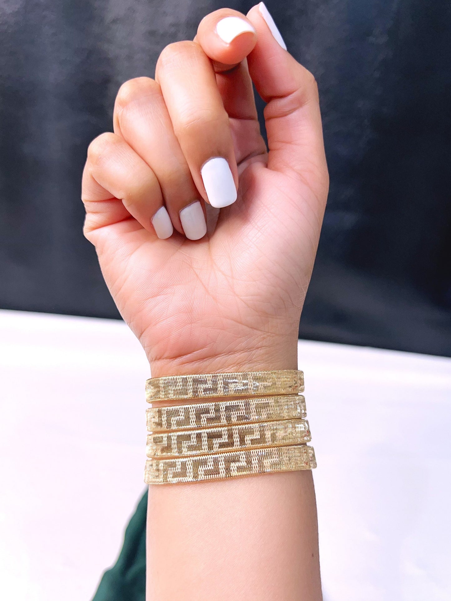 18K Pure Gold Elastic Bangle