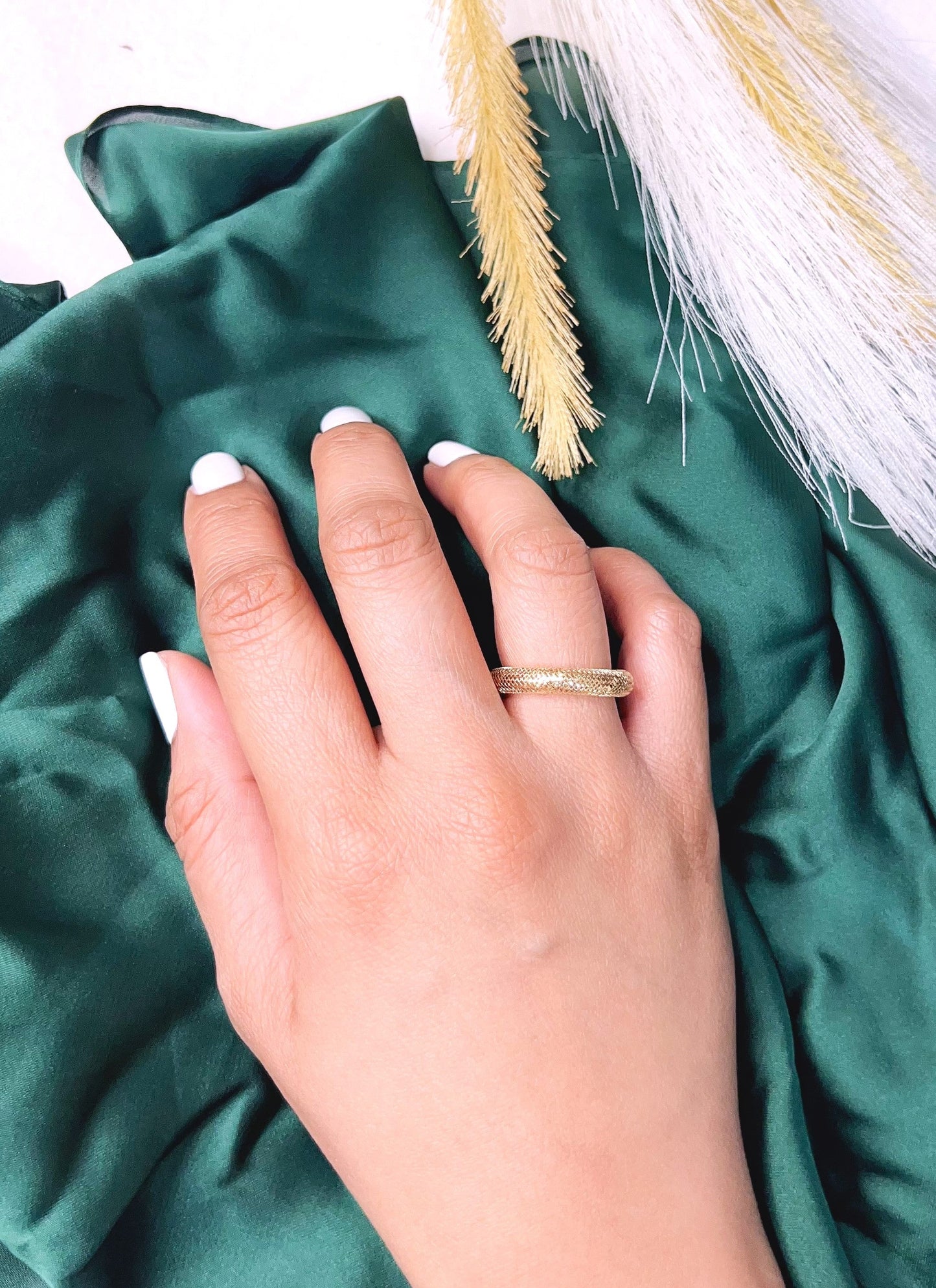 18K Pure Gold Elastic Ring