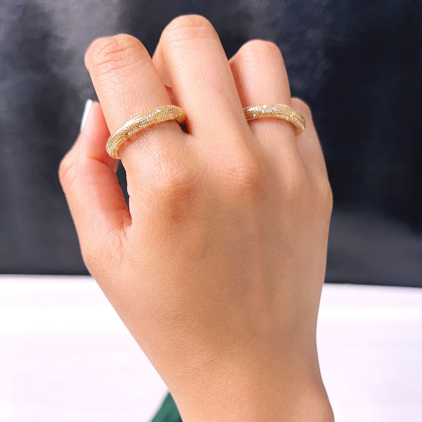 18K Pure Gold Elastic Ring