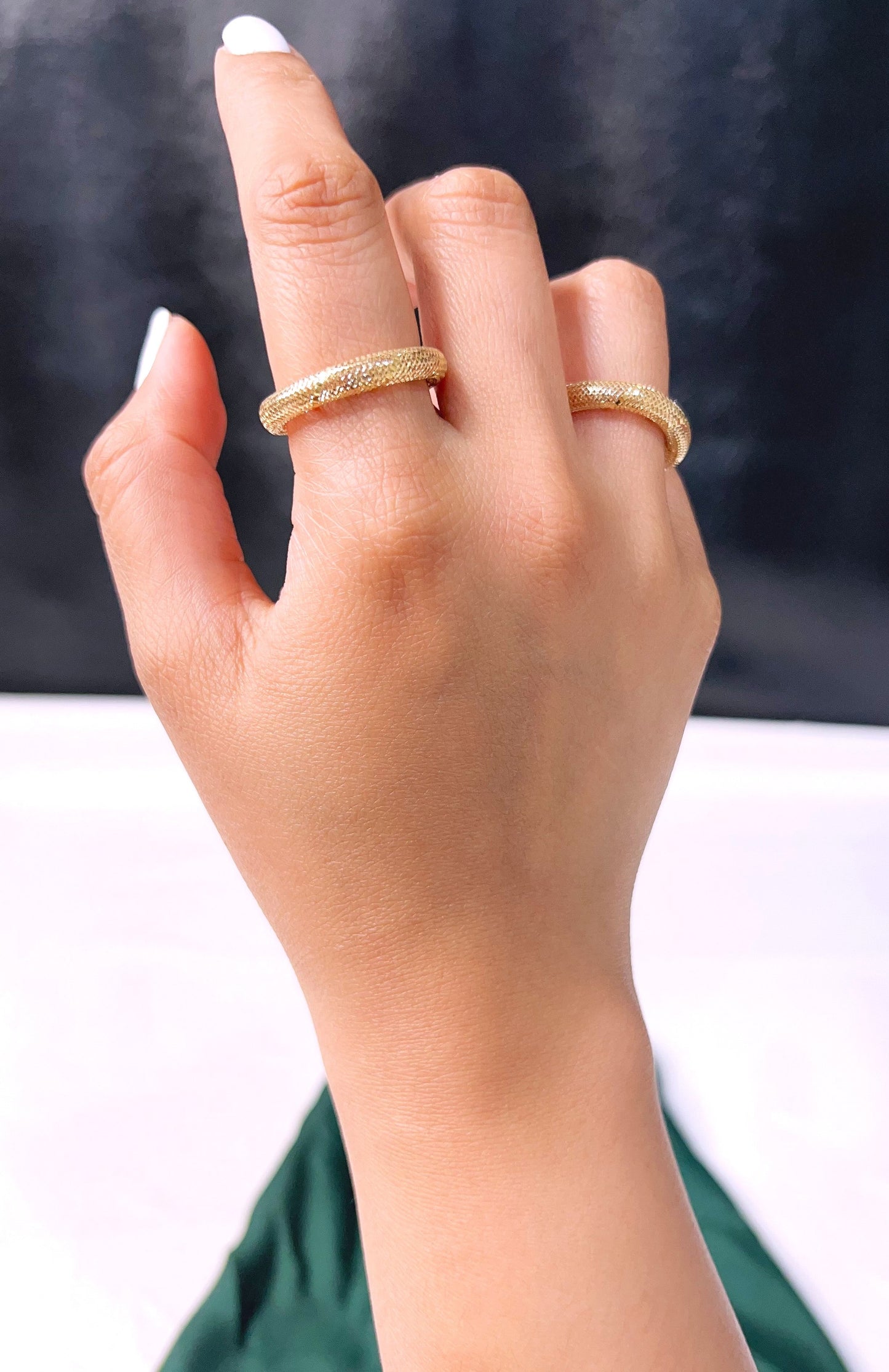 18K Pure Gold Elastic Ring