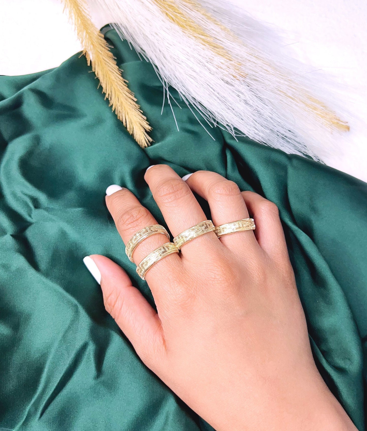 18K Pure Gold Elastic Ring