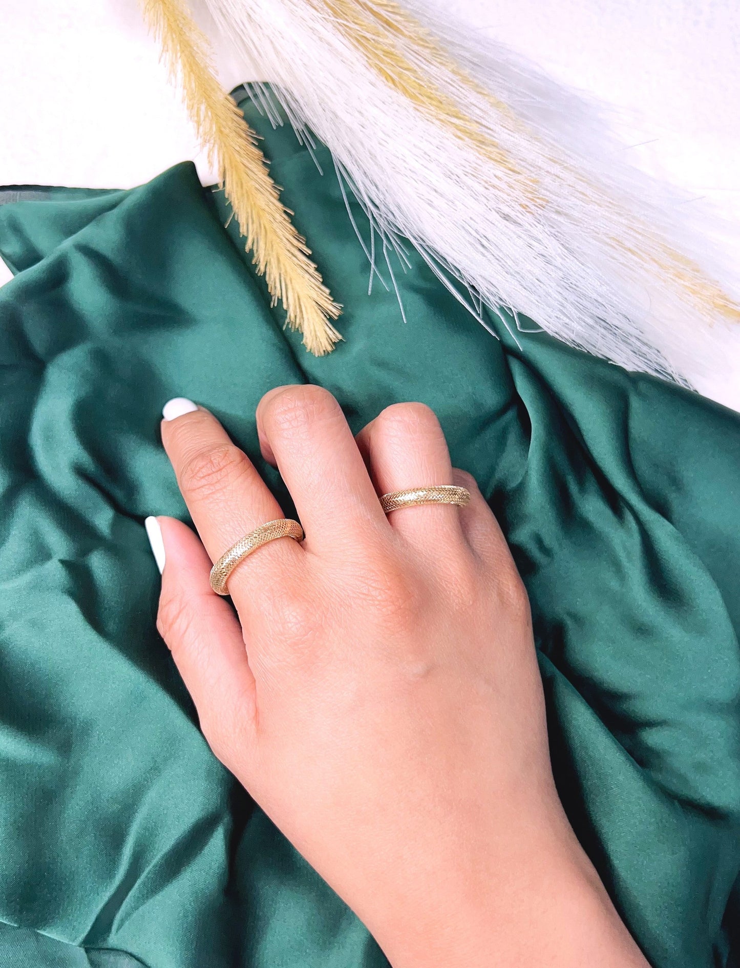 18K Pure Gold Elastic Ring