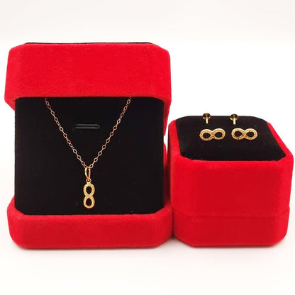 18K Pure Gold Infinity Jewelry Set | Jewelry Set | 18K Gold Jewelry