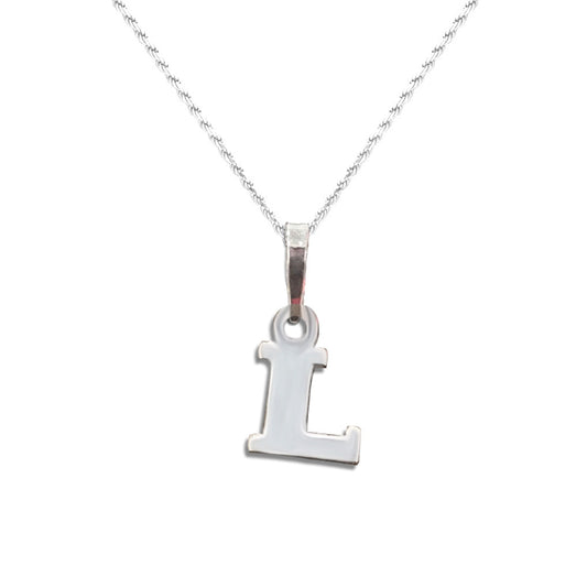 Real 925 Sterling Letter L Pendant Necklace