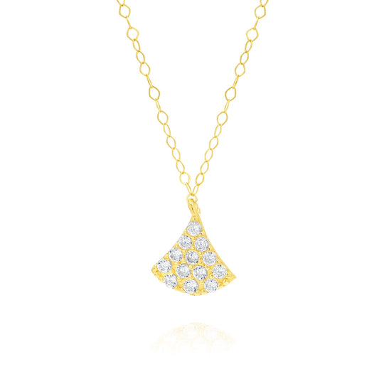 18K Pure Gold Stone Necklace