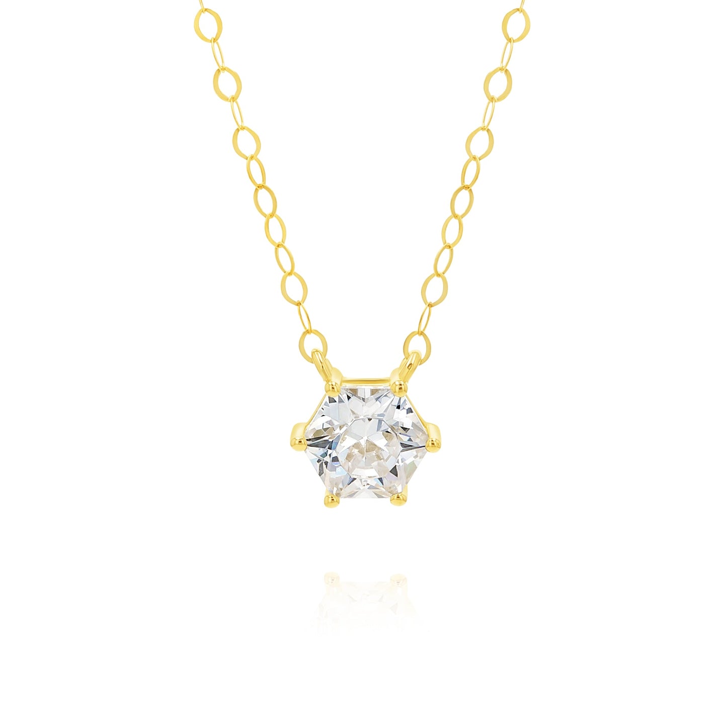 18K Pure Gold Stone Necklace