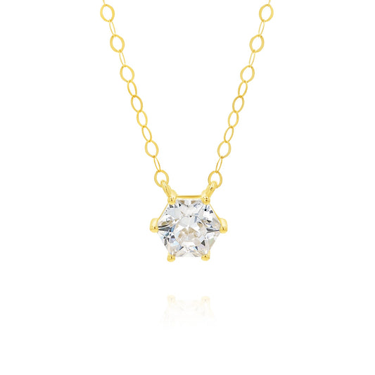 18K Pure Gold Stone Necklace