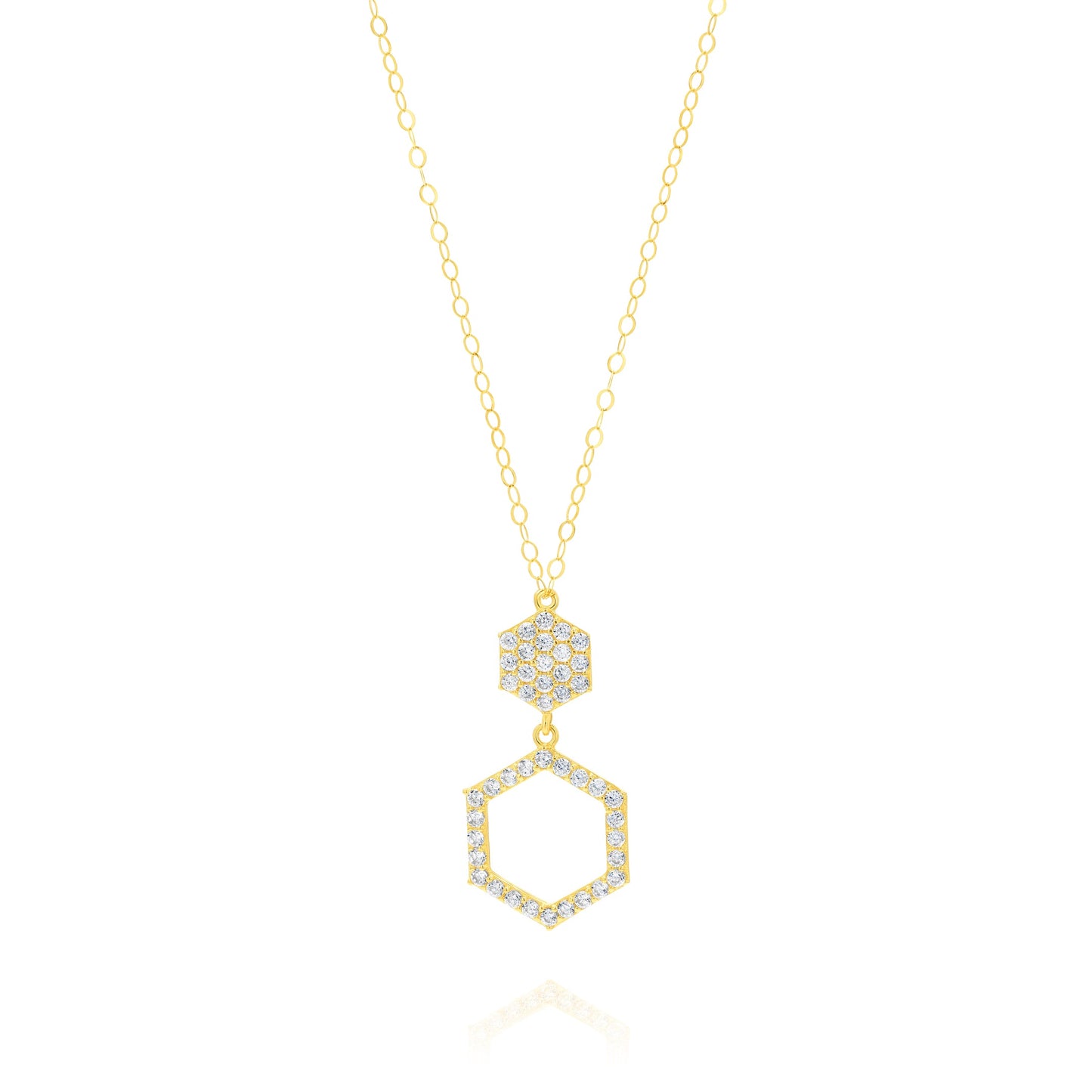 18K Pure Gold Stone Necklace