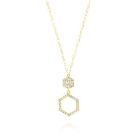 18K Pure Gold Stone Necklace