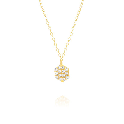18K Pure Gold Stone Necklace