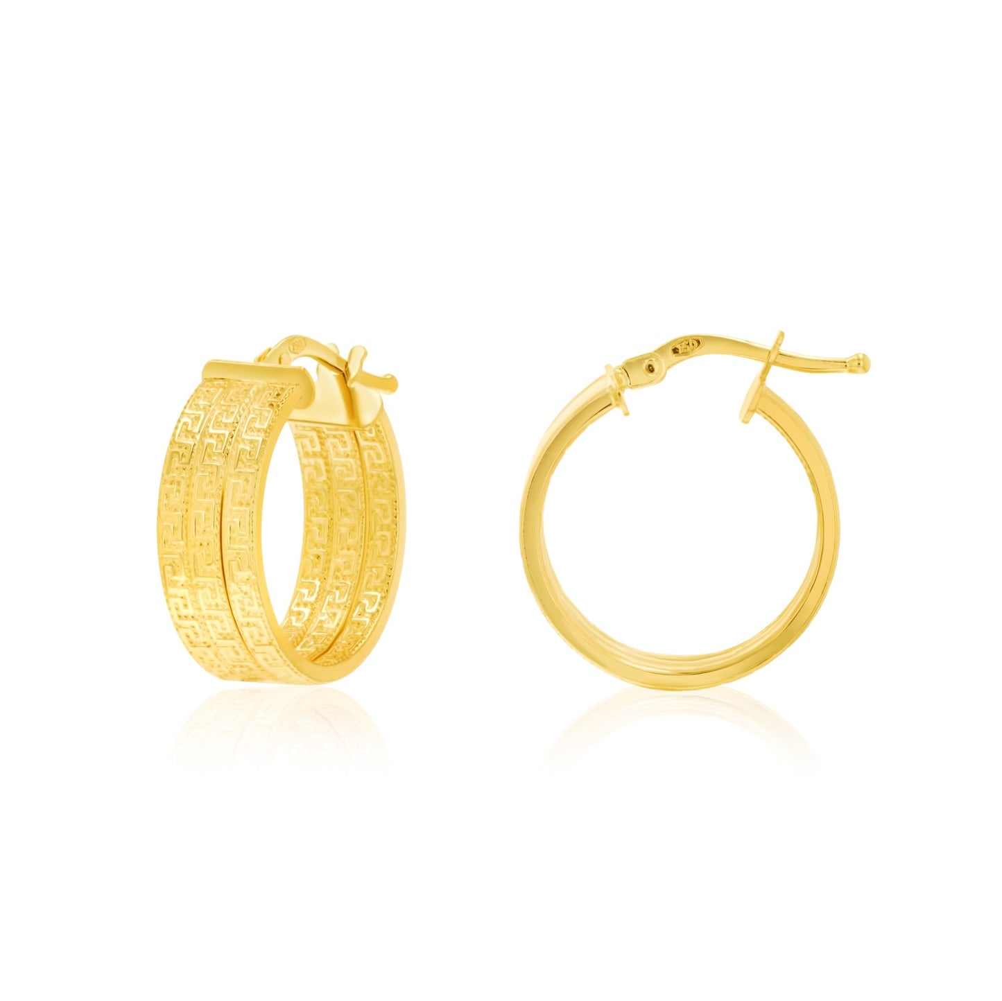 18K Pure Gold Double Loop Earrings