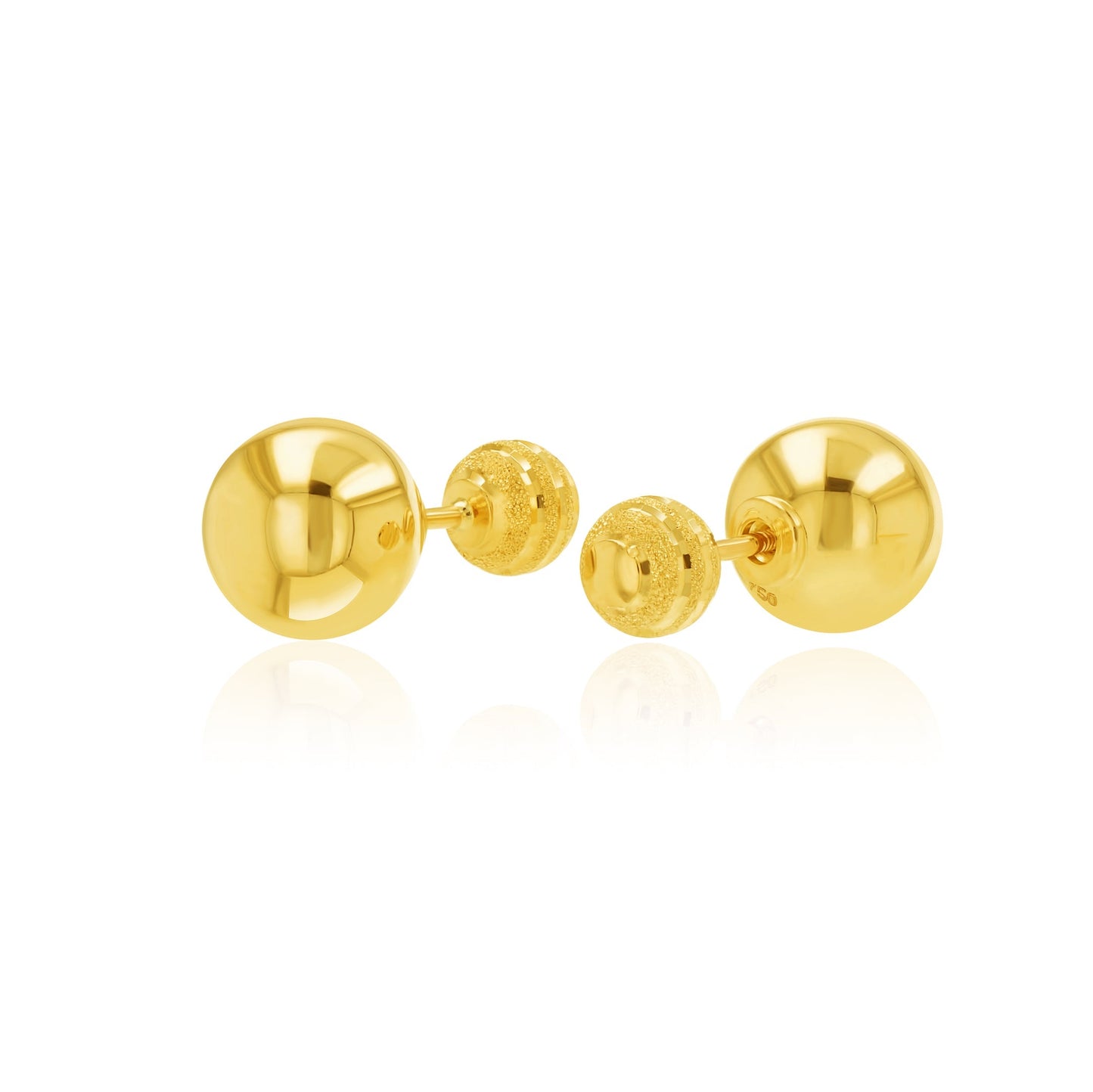 18K Pure Gold Ball Seeds Earrings