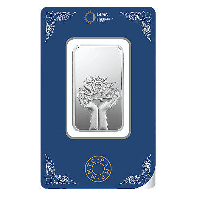 MMTC PAMP 20 Gram Lotus Flower Silver Bar