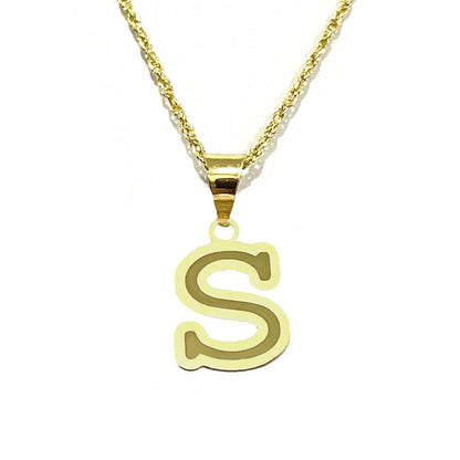 18 Karat Gold Letter S Necklace