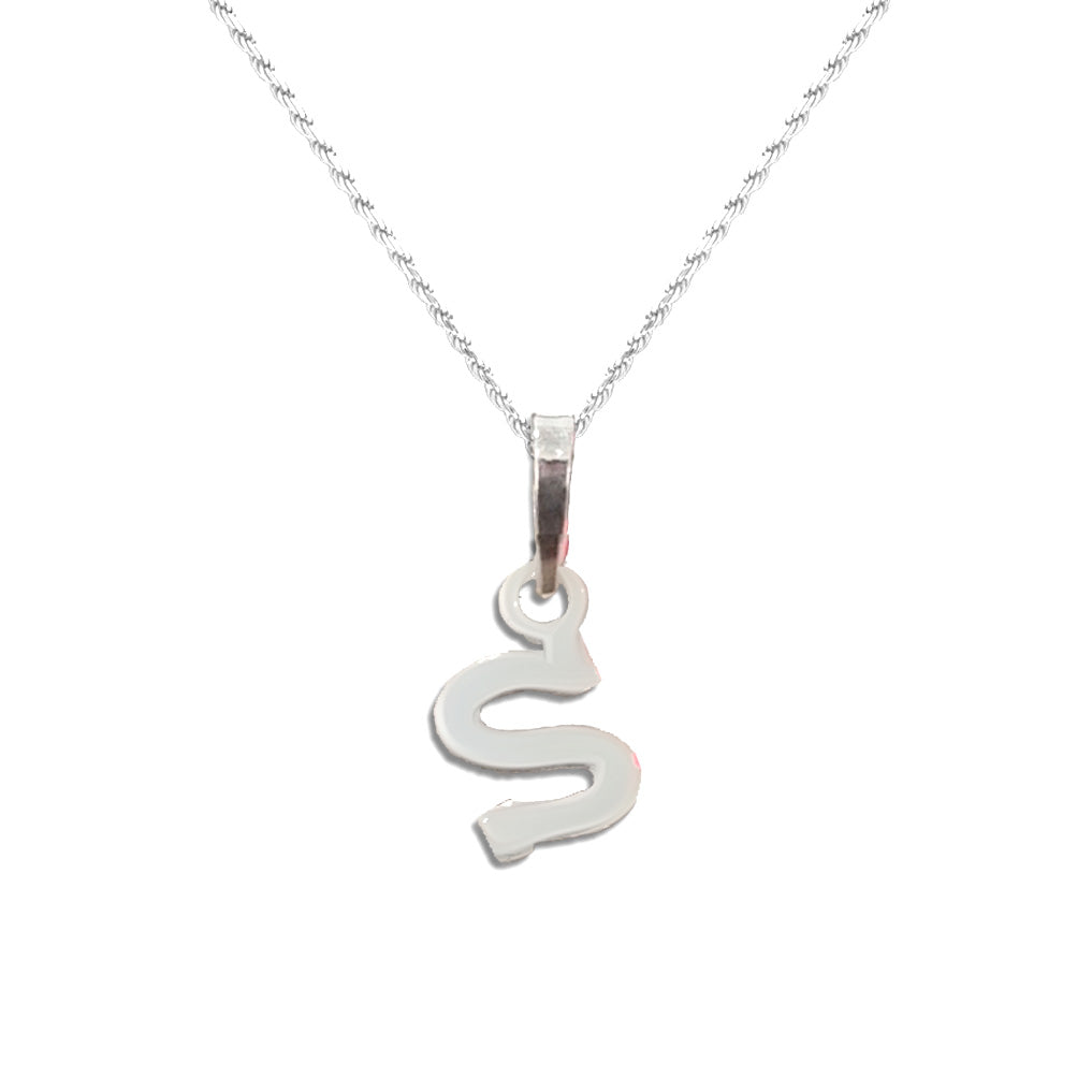 Real 925 Sterling Letter S Pendant Necklace
