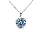 Real 925 Sterling Silver Blue Heart Necklace