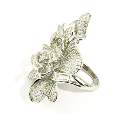 Real 925 Sterling Silver Crystal Ring